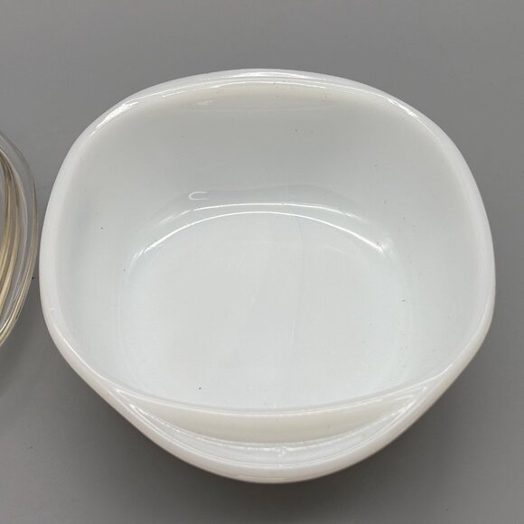 Vintage Termocrisa Mexico Milk Glass Casserole Dish With Clear Lid Pastel Floral - Picture 4 of 6